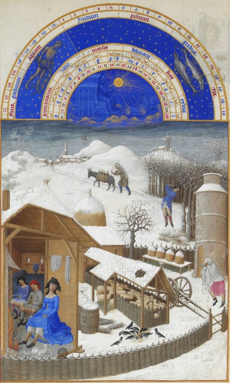 Vita quotidiana nel Medioevo: una casa di contadini d'inverno