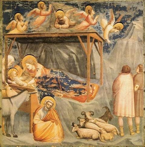 La Natività di Gesù dipinta da Giotto nella Cappella degli Scrovegni